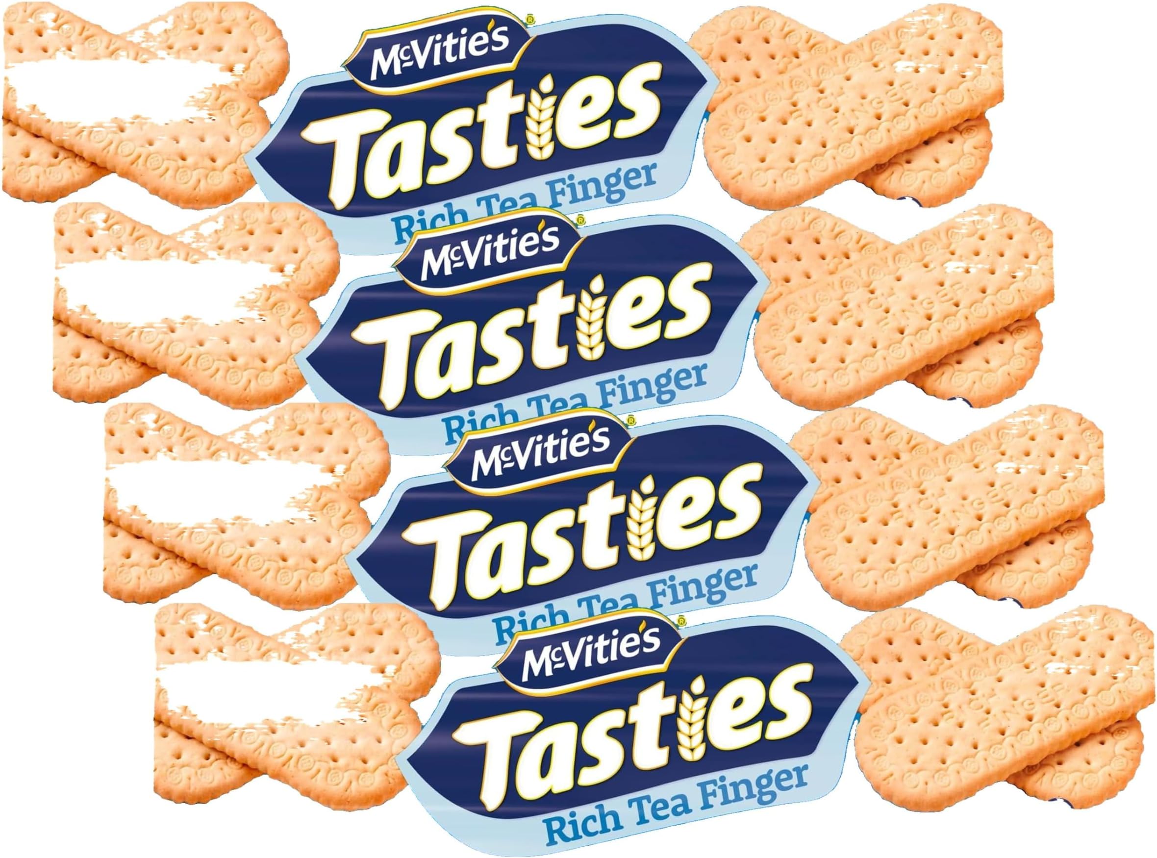 McVitie's Tasties Rich Tea Finger Biscuits, 250 g (Pack of 4)