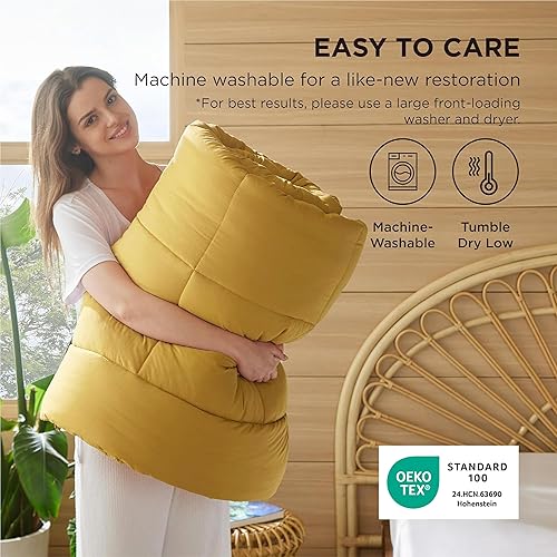 Vista 275 de Bedsure Relleno de edredón – Edredones acolchados de gran tamaño King, edredón para todas las estaciones, ropa de cama alternativa de plumón suave