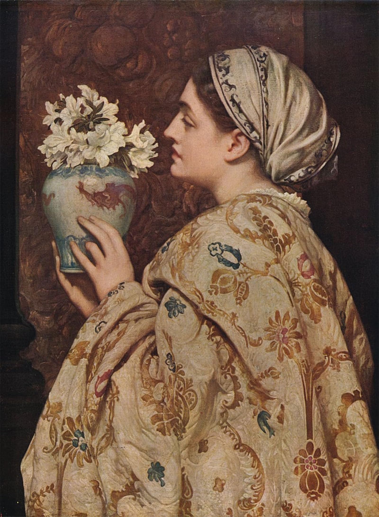 ARTXLXXBN Famous Painting Canvas Artwork Graffiti Print a Lady of Venice by Frederic Leighton Portrait Canvas Image for Home Decor 60x90cm