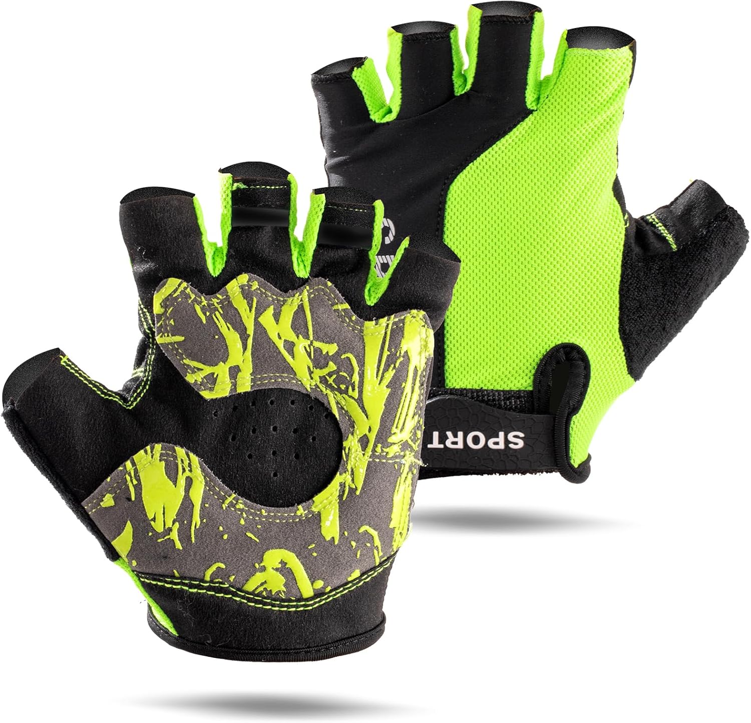 WULI Cycling-Gloves Riding Gloves Summer New Road Mountain Bike Riding Gloves Outdoor Short Finger Bike Strengthening Palm Outdoor Mountain Half Finger Anti Slip Gloves,