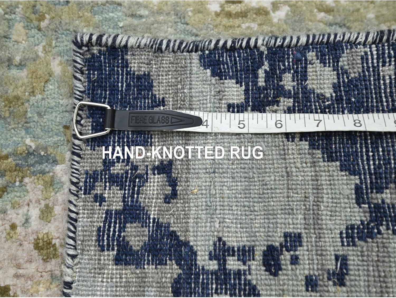 Hand Knotted Abstract Galaxy Design Runner Rug, Misty Gray and Beige, Pure Wool, 2'6"x10'