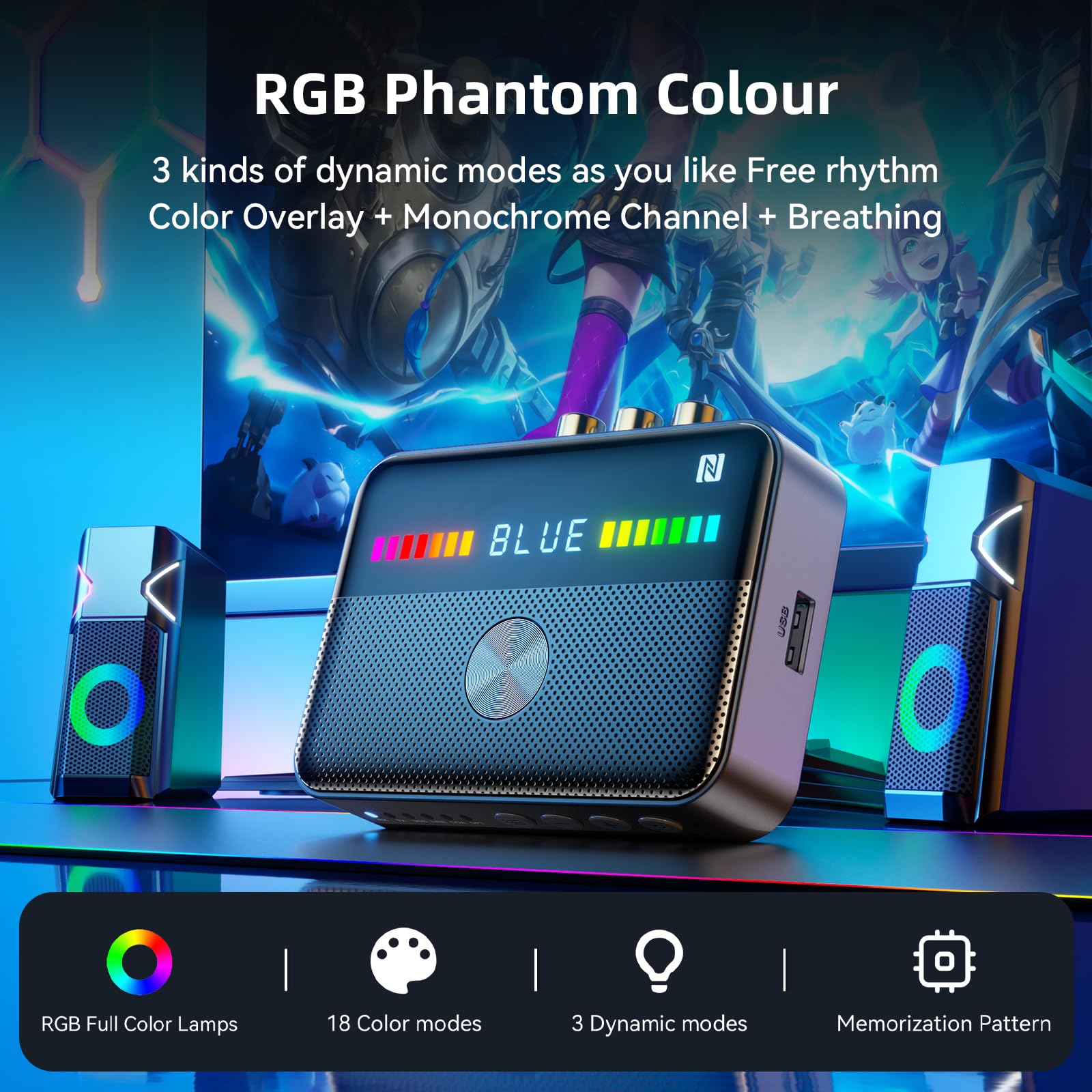 Transmisor receptor de audio M13 RGB Bluetooth 5.3, adaptador de audio Bluetooth para estéreo o altavoces de TV con pantalla, USB, RCA, AUX, DAC, coaxial, óptico