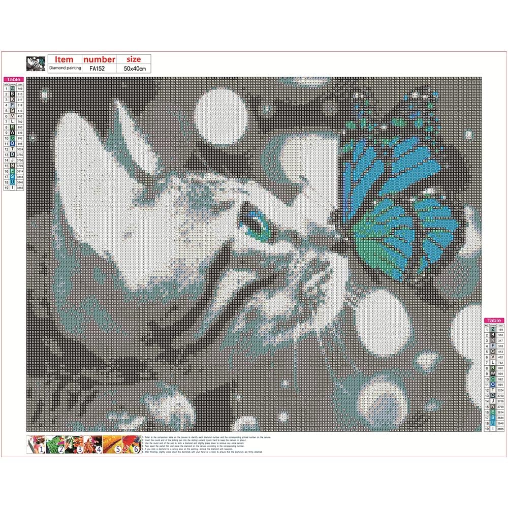 DCIDBEI Diamond Painting 5D Gatto Con Fiori - Kit Fai Da Te 30x30 Cm, Tela HD Con Simboli, Strass Rotondi Lucidi, Strumenti Inclusi - Per Adulti E Principianti, Decorazione Casa