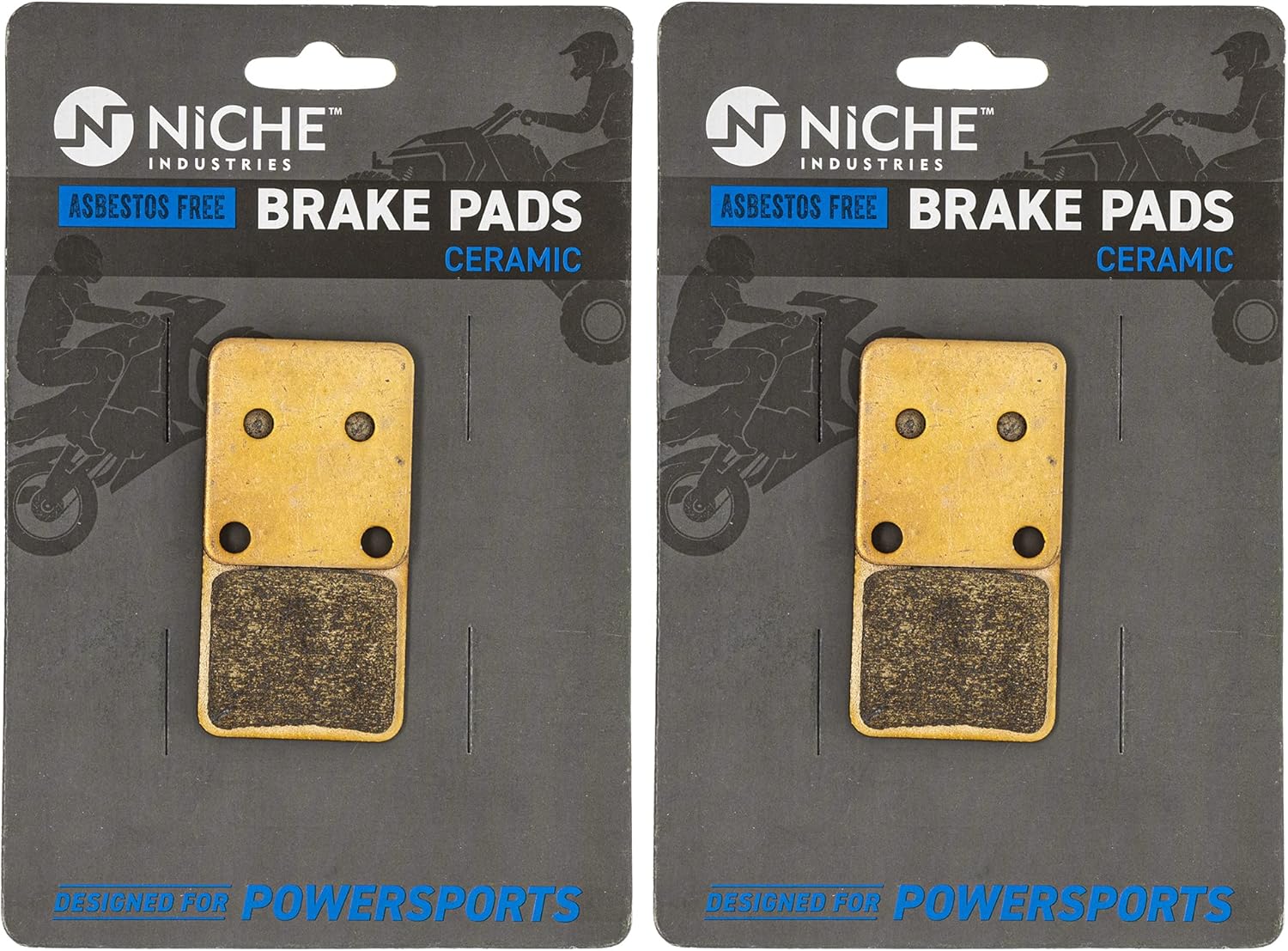 NICHE Ceramic Front Brake Pad Set for Yamaha 3GD-W0045-01-00 Suzuki 59100-38870 Kawasaki 43082-0084 (Pack of 2)
