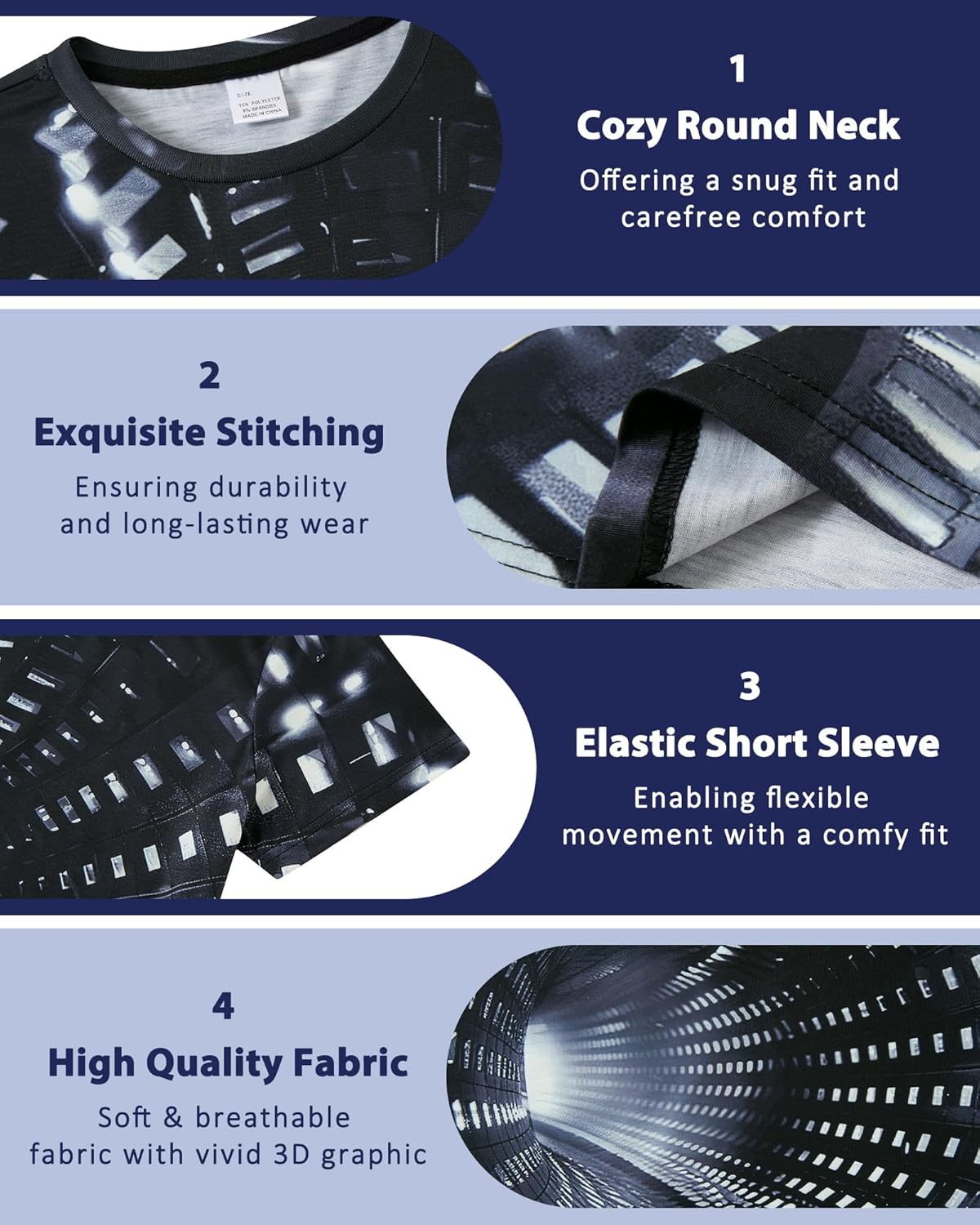 uideazone Boys Girls 3D Graphic Printed T-Shirt Crewneck Short Sleeve Tees 6-14 Years - Image 4