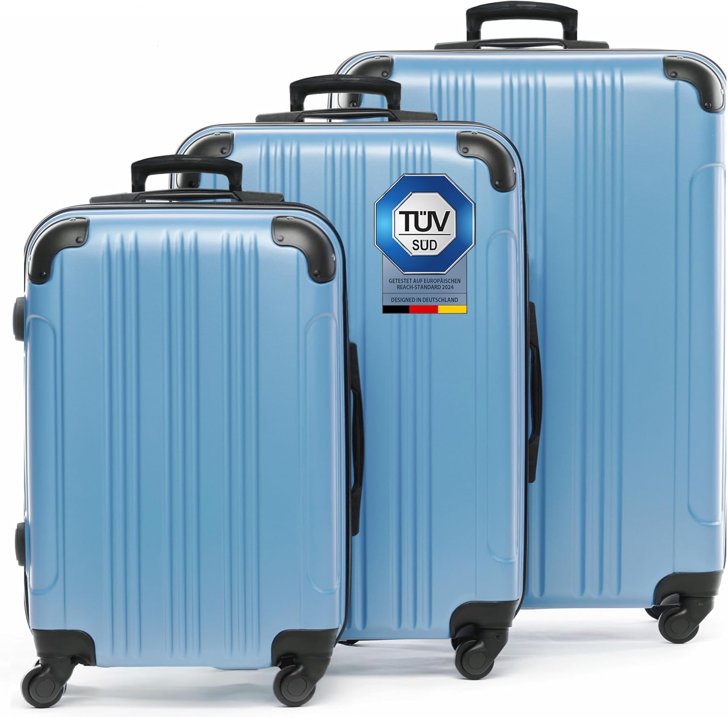 FERGÉ QUÉBEC Valigie da viaggio Set di 3 valigie rigide leggere rigide 3 pezzi valigia 4 ruote