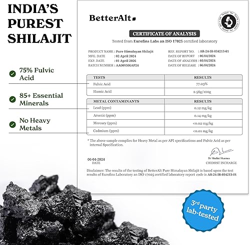 Miniatura 6 de Better Alt Ultimate Power Up Duo  Gomitas Shilajit + Shilajit Gold+ Palitos de miel  Probado en laboratorio de terceros  Paquete de 1 mes - Ayuda a