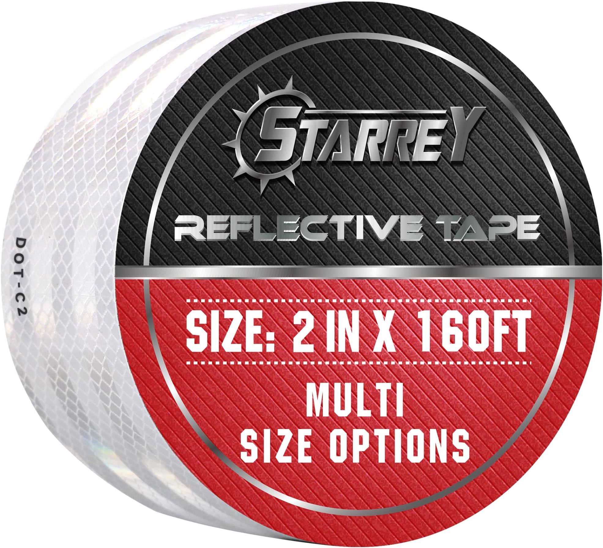 Reflective Tape 2 inch Wide 160 FT Long DOT-C2 High Intensity White - 2 inch Trailer Reflector Safety Conspicuity Tape for Vehicles Trucks Bikes Cargos Helmets