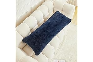 Uhamho Navy Body Pillow Cover, Soft and Cozy Shaggy Pillowcase for Full Body Support