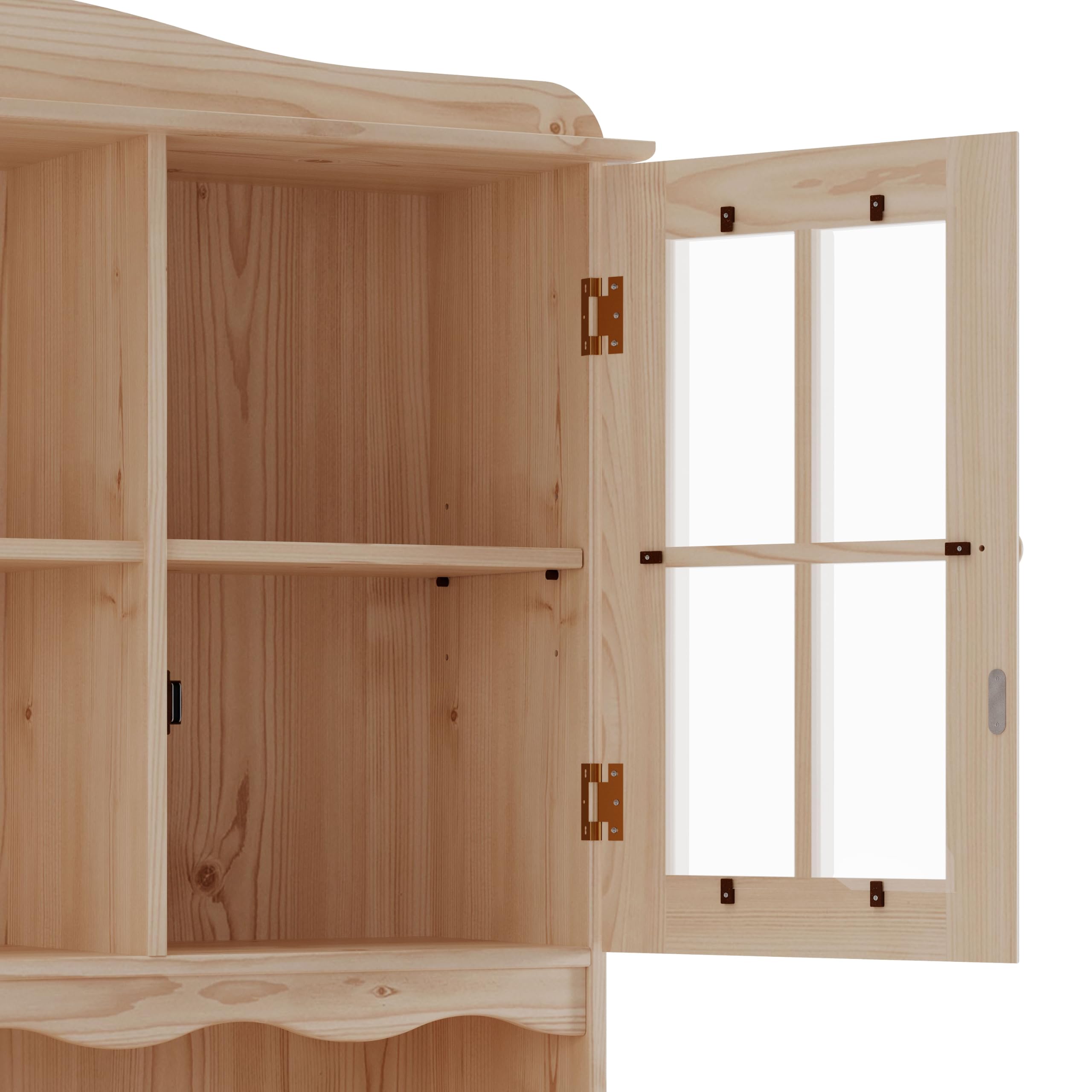 Dogar Altea aparador de 3 Puertas y 3 cajones 86x130x42 cm, AltoxAnchoXfondo, Acabado sin barnizar Mueble Fabricado en Pino Madera de Macizo