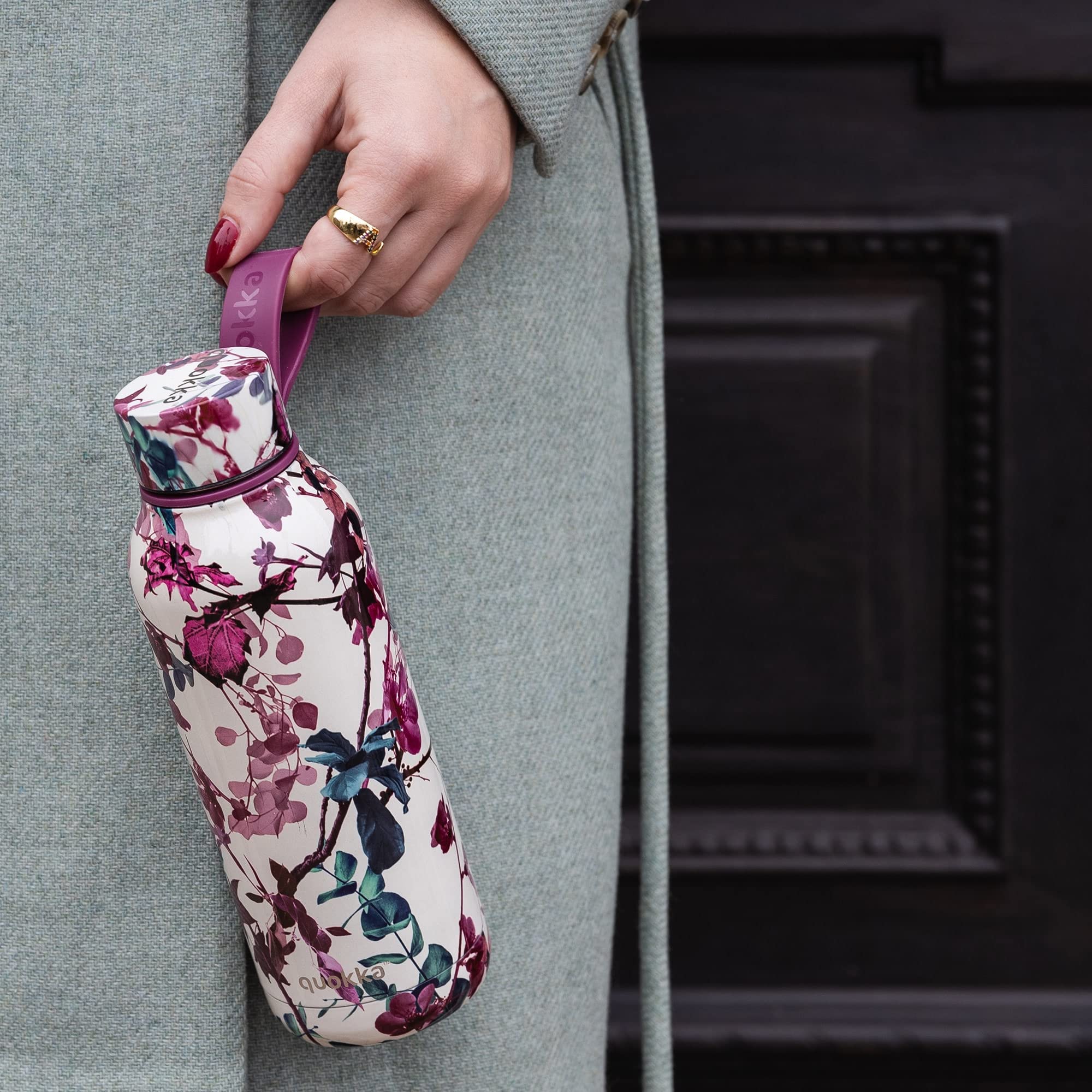 QUOKKA BOTELLA TERMO ACERO INOXIDABLE SOLID CON COLGADOR TREE BRANCHES 510 ML - 3