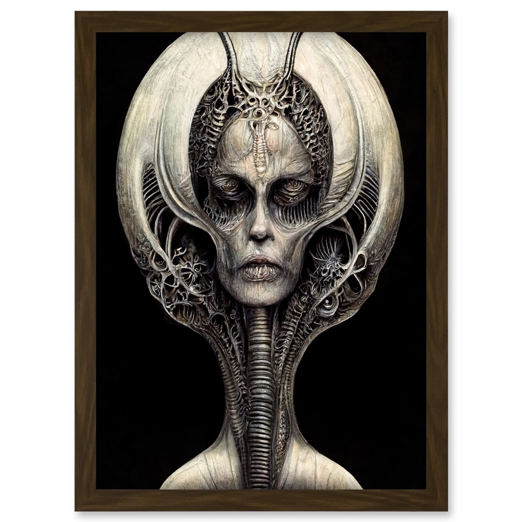 Doppelganger33 LTD Alien Queen Gothic Illustration Artwork Framed A3 Wall Art Print