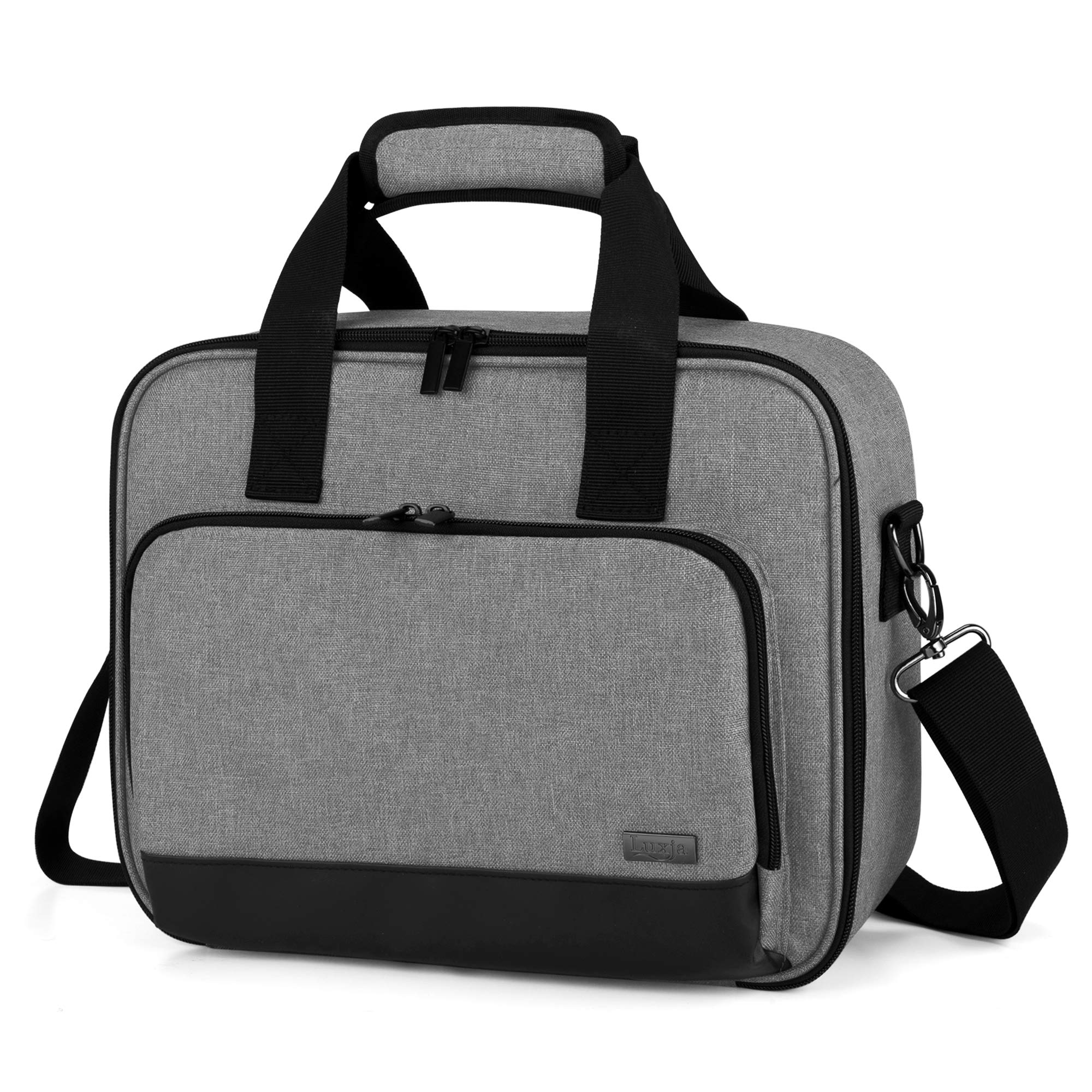 Luxja Borsa per Videoproiettore, Borsa per Proiettore e Accessori, 34,3 CM x 25,4 CM x 10,8 CM, Grigio