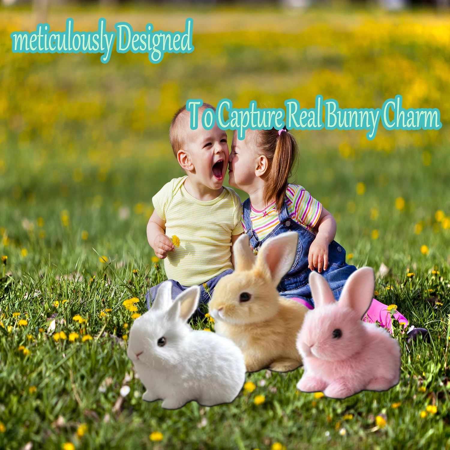 Realistic Bunny Toy, Interactive Plush Rabbit Toy, with Lifelike Movements, Hops,Twitches & Wiggles Ears, Easter Gift for Kids (Blown) — view 5