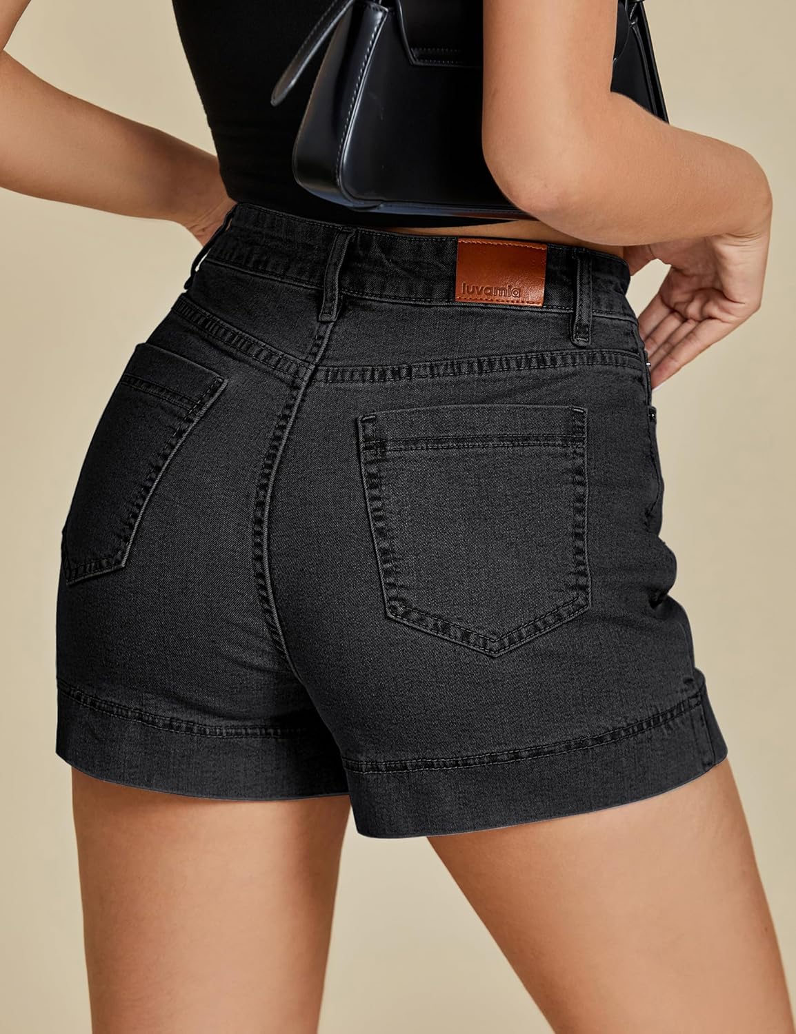 luvamia Jean Skorts for Woman Trendy High Waisted Stretchy Denim Skirt with Shorts Y2K Mini Skort Skirts Country Concert - Image 4