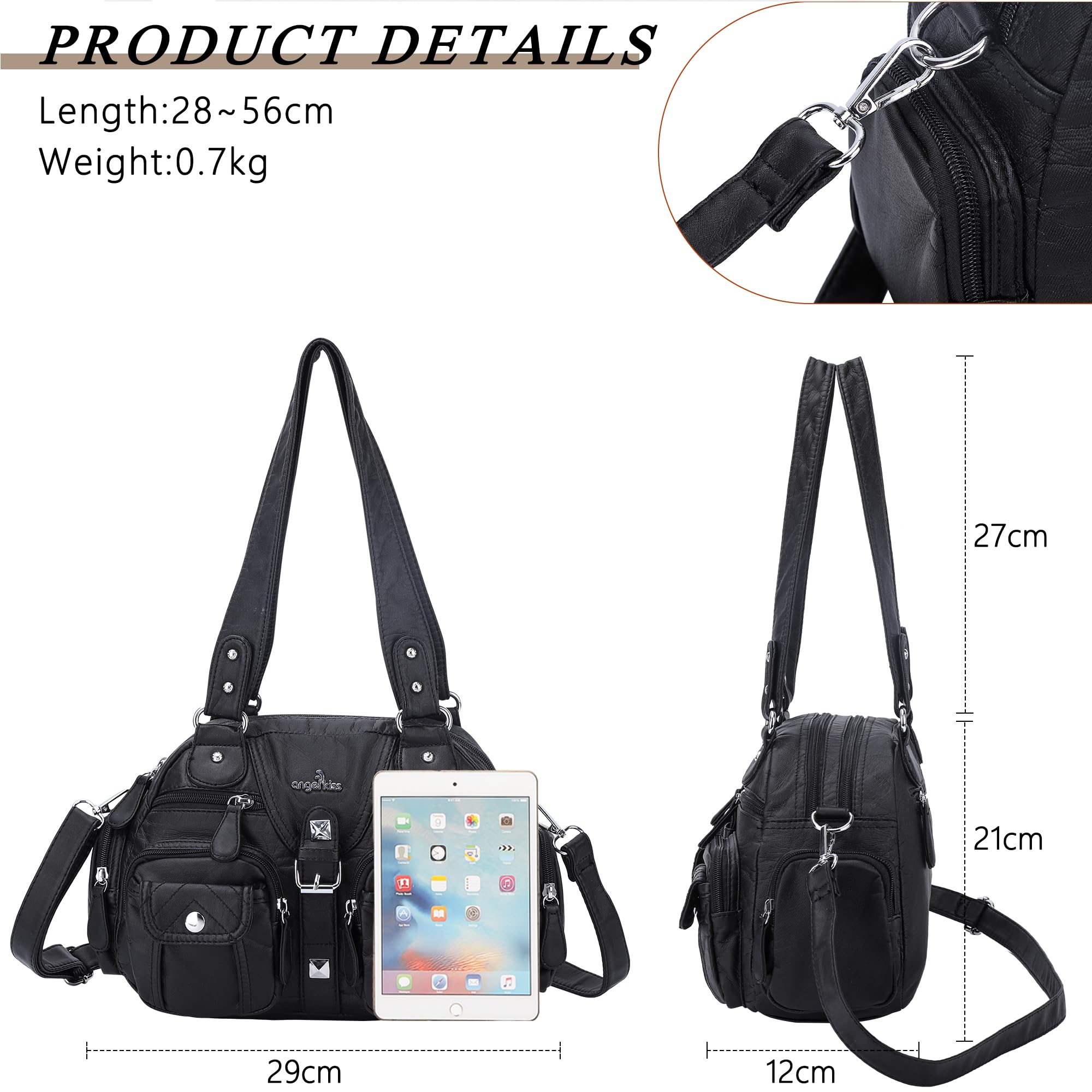Angel Kiss Femmes Sac à Main Petit Hobo Sac à Main à Bandoulière Doux PU En Cuir Sacs Portés épaule Femme