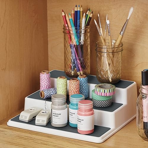 Miniatura 63 de Copco organizador antideslizante de 3 niveles para despensa, para armario de cocina, para especias, de 10 pulgadas, color carbón Carbón