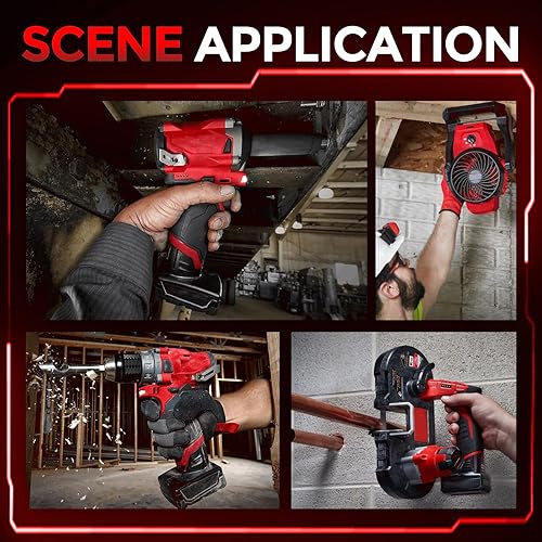 Miniatura 7 de GROWFEAT Paquete de 4 baterías de repuesto de 7.0 Ah y 12 voltios para batería Milwaukee M-12, compatible con cargadores de batería y herramientas