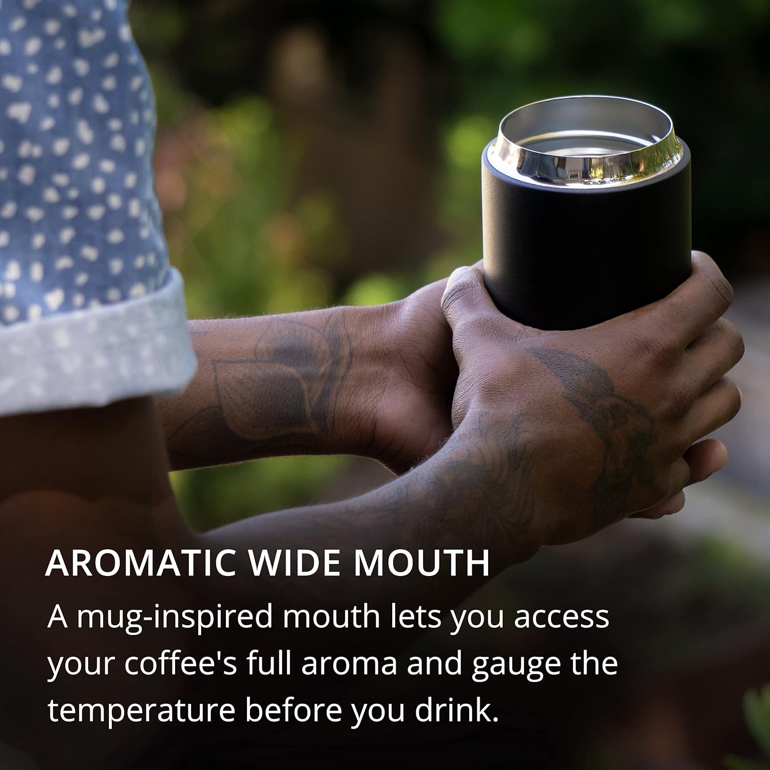 Best Deal 🛒 Fellow Carter Everywhere Travel Mug - Wide Mouth Vacuum-Insulated Stainless Steel Coffee and Tea Tumbler with Ceramic Interior, Matte Black, 12 oz Cup