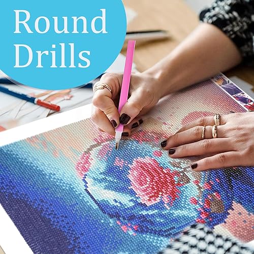 Miniatura 5 de FOXKISS Kits de pintura artística de diamantes de mariposa para adultos, pinturas de puntos de diamante de perforación completa para principiantes,