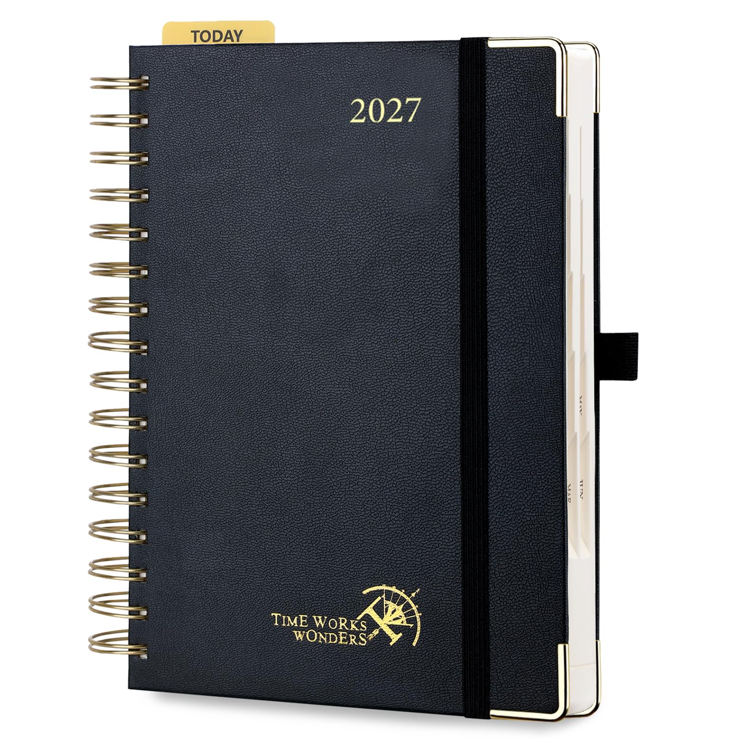 POPRUN Page A Day Diary 2027 A5 Spiral Hardcover Day to Page Daily Planner