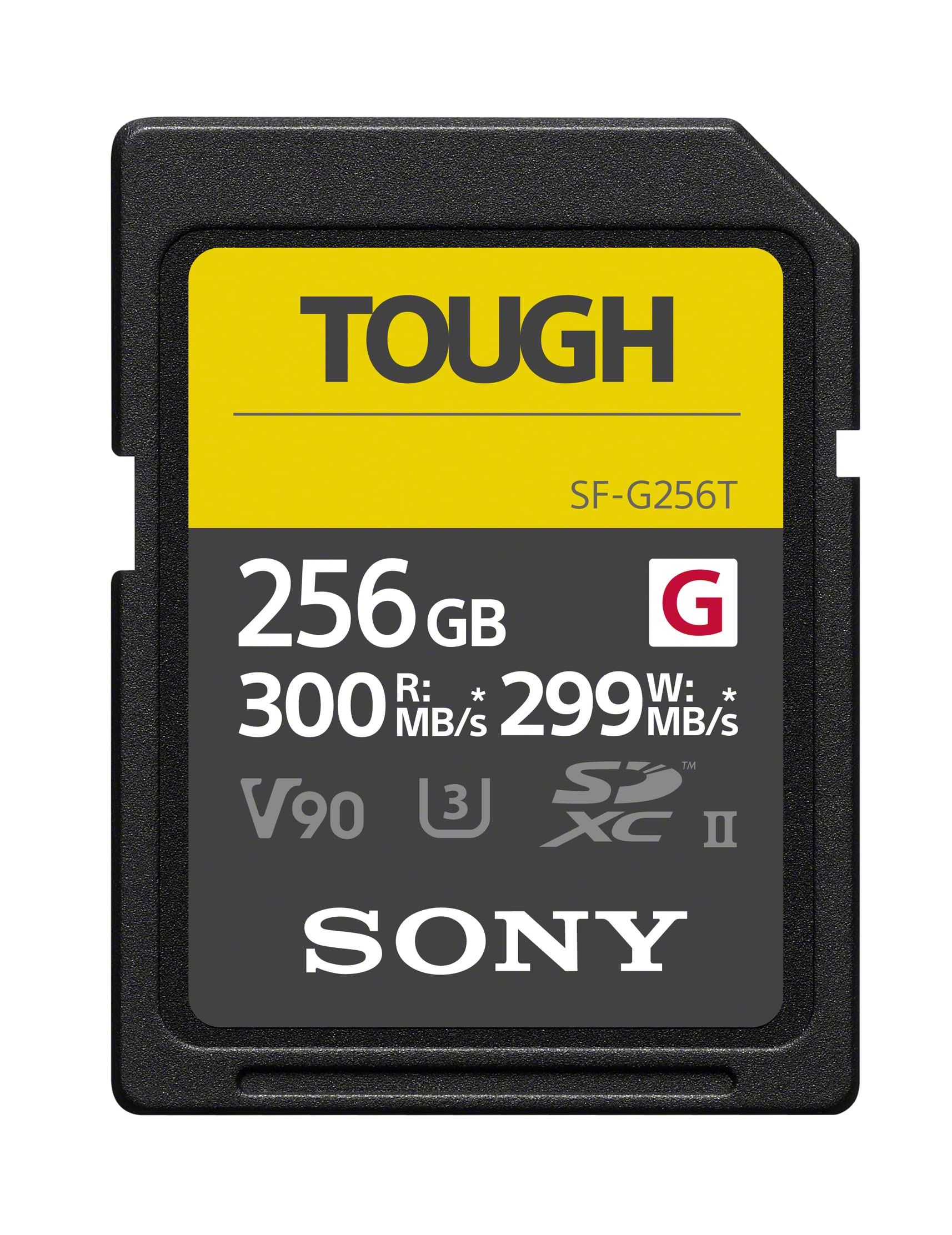 Sony SDXC 256 Go SF-G Tough Series V90 UHS-II U3 Carte mémoire numérique Lecture 300 Mo/s Écriture 299 Mo/s