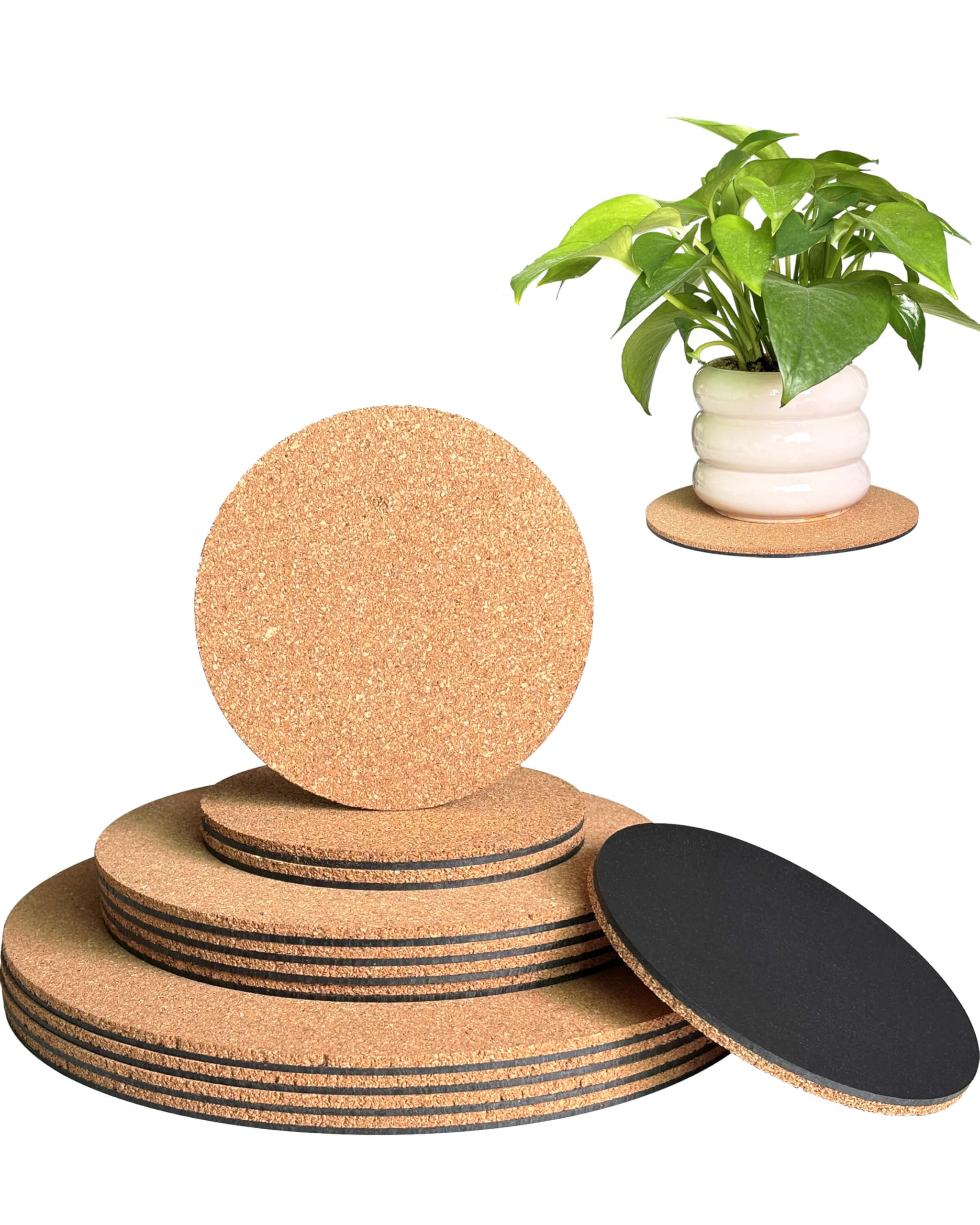 Vensovo Cork Plant Coasters 12-Pack