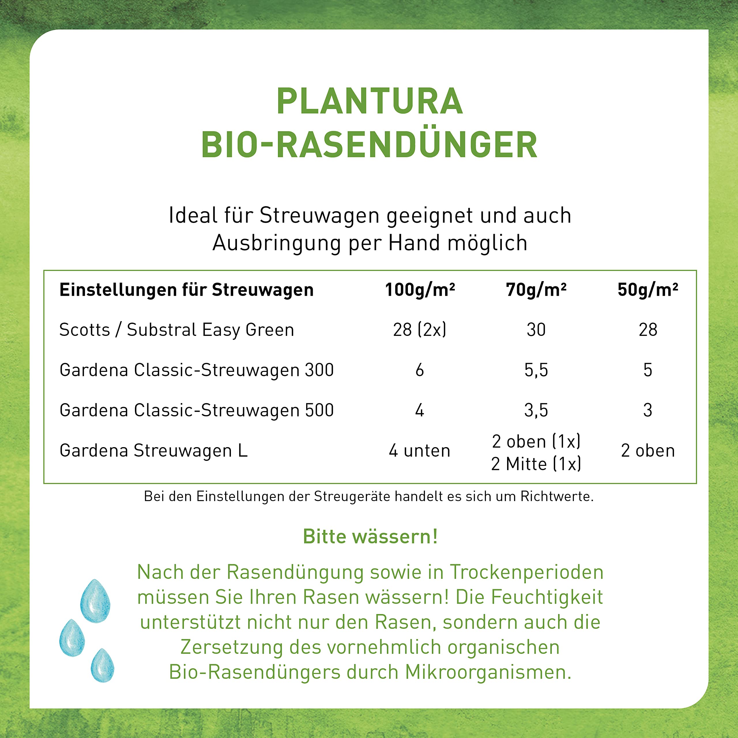 Plantura Bio-Rasendünger Frühjahr/Sommer 10,5 kg organischer Langzeitdünger für Rasen