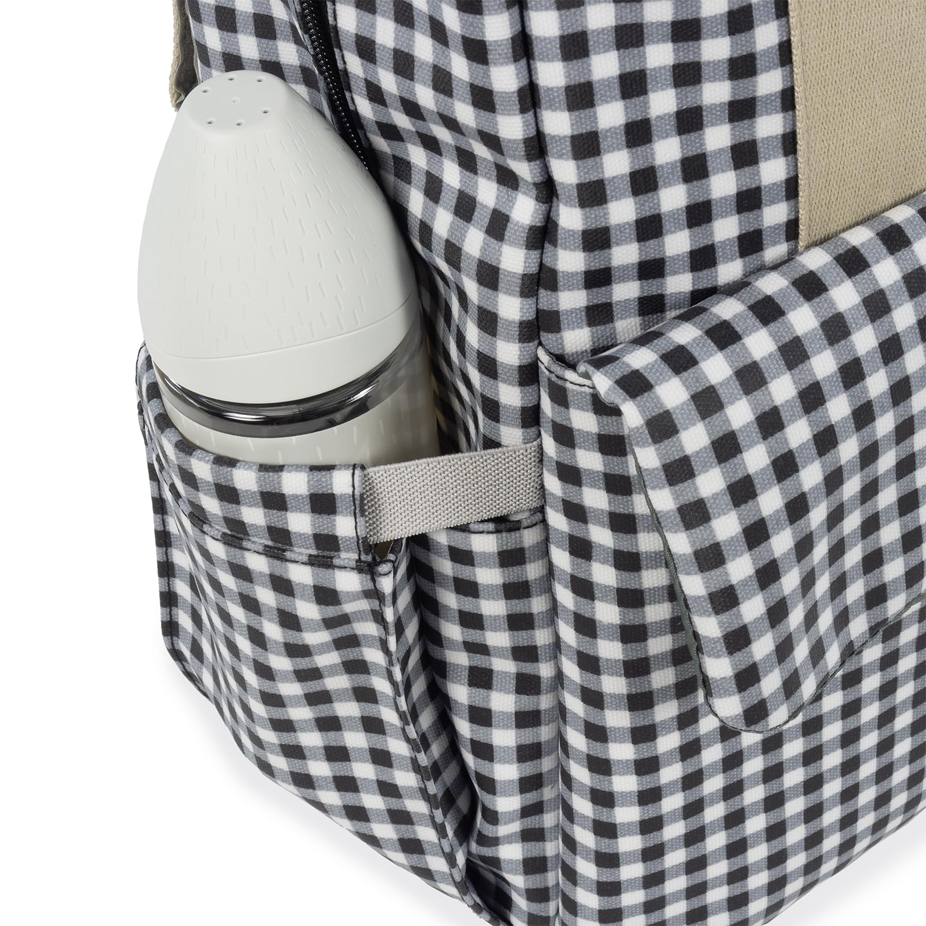 Borsa zaino I Love Vichy per passeggino, nero, 37x28x12 cm