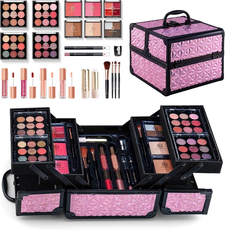 Makeup Kit for Teen Girls, Makeup Sets for Beginners | Cosmetics Gift Set Includes Eyeshadow Lip Gloss Balm Blush Highlight Concealer Eyeliner Brush, Ideal for Birthdays, Festivals