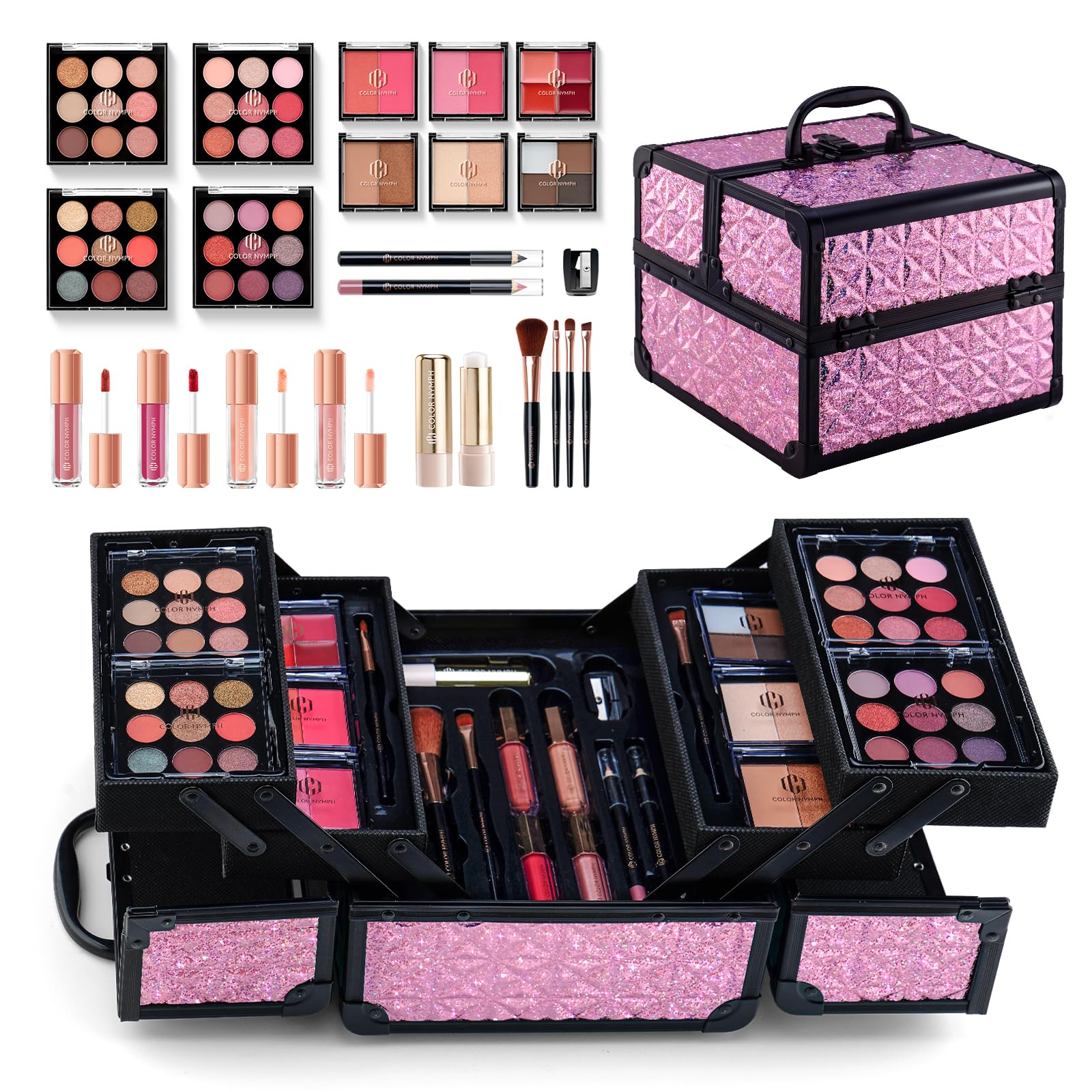 Color Nymph Makeup Kit for Teen Girls, Makeup Sets for Beginners Sparkle Pink
