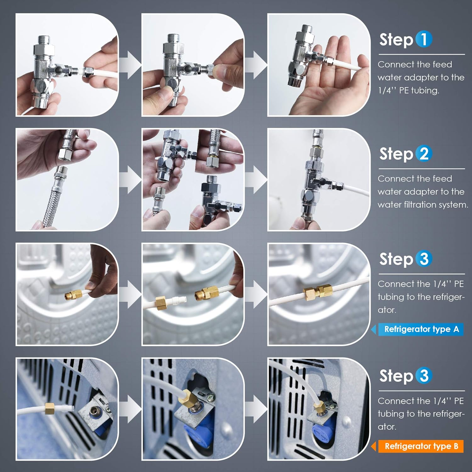 Waterdrop 15UA Under Sink Water Filter System and Waterdrop Kita Water Line Connection Kit for WD-10/15/17UA Series (Designed for DIY)