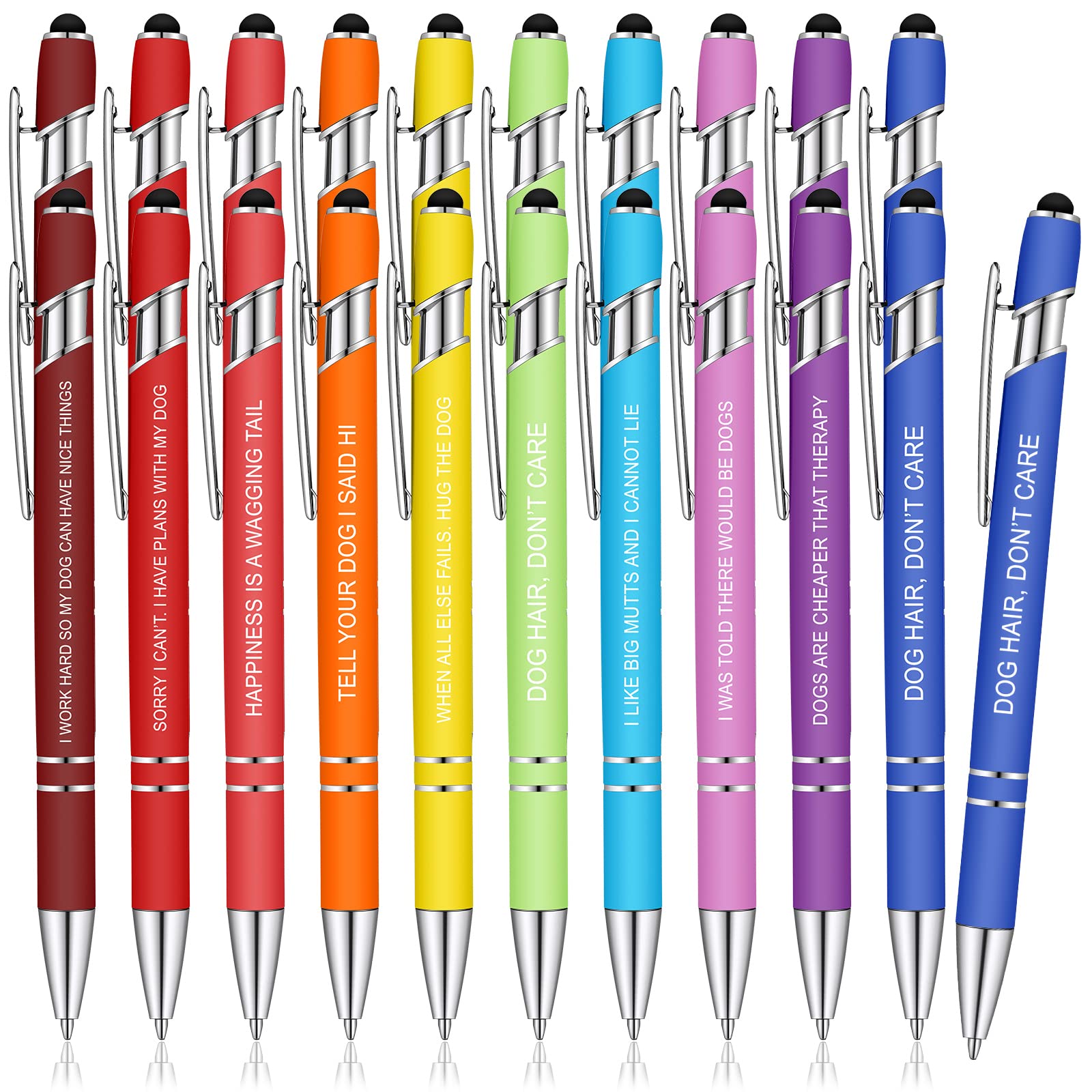 20 Pcs Dog Lovers Gifts for Women, Funny Dog Pens Set Vet Tech Week Gift Bulk Cute Novelty Ink Pens for Writing Doggy Puppy Lovers Dogs Mom Gifts, 10 Colors