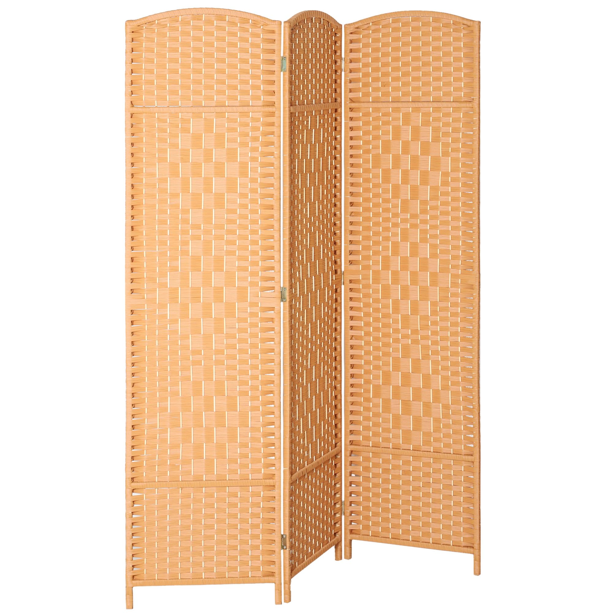 HOMCOM Paravent intérieur en Bois, 3 Panneaux, 135 x 180 cm, séparateur de pièce Pliable, pour Salon, Chambre à Coucher, Maison, Brun Clair