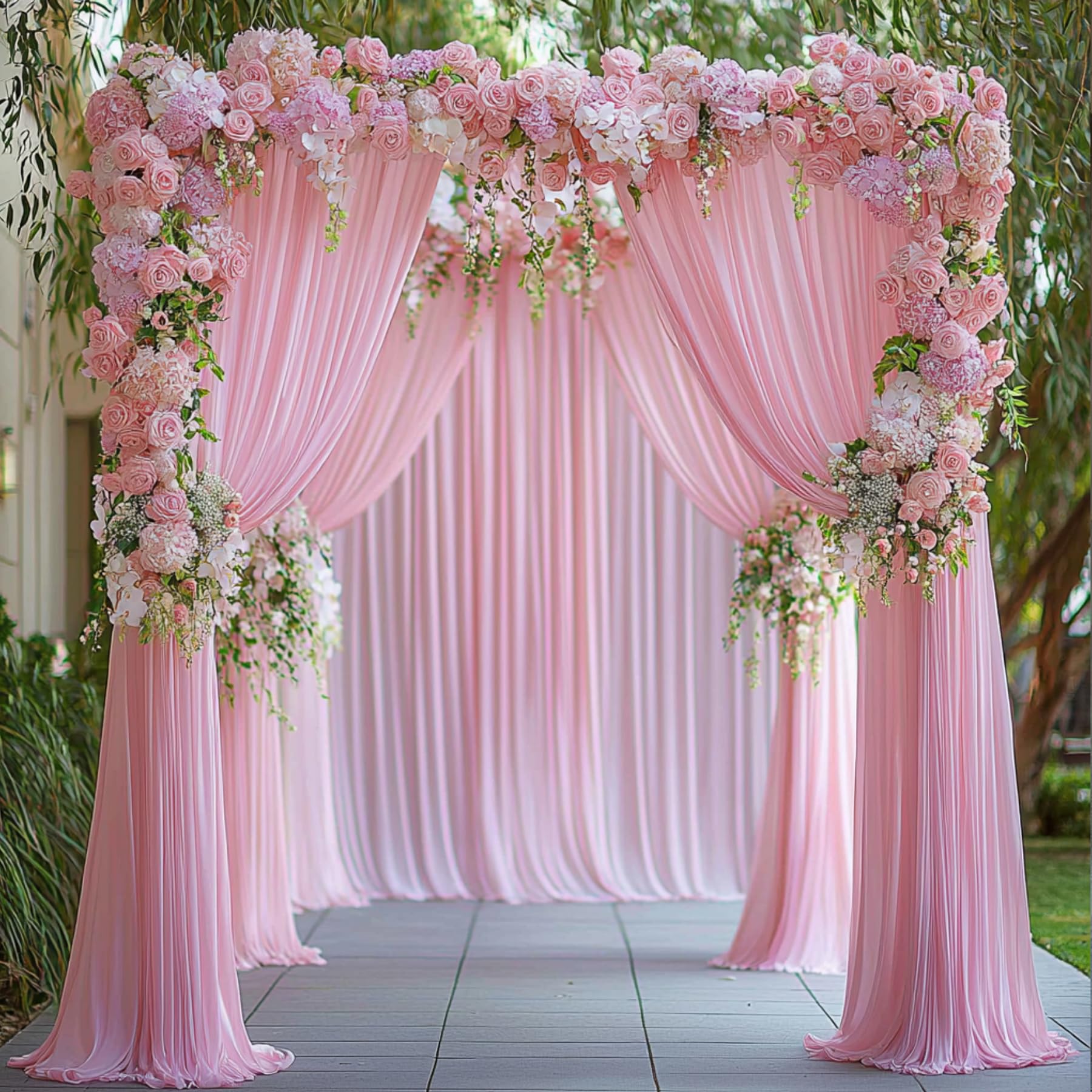 20ftx14ft Baby Pink Backdrop Curtains for Wedding-Wrinkle Free Backdrops Curtain Drapes Fabric Decorations Photo Back Drop Cloth for Baby Shower