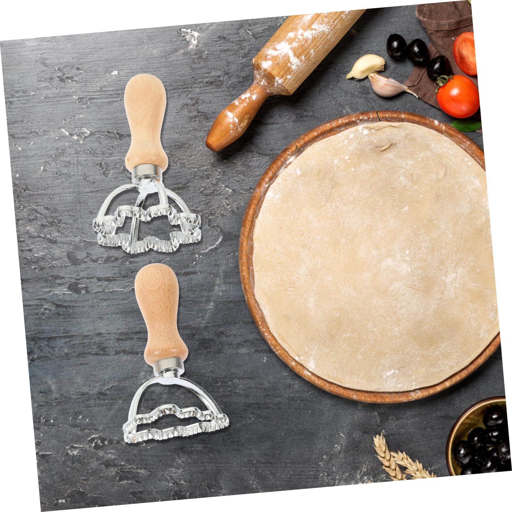 PRETYZOOM 4 Sätze Knödel Haut Prägeform Weihnachten Kreis Maschine Stern Teigschneider Ausstecher Für Knete Küche Ausstecher Raviolischneider Mit Weihnachtsmotiv Rostfreier Stahl 2 Stück * 4