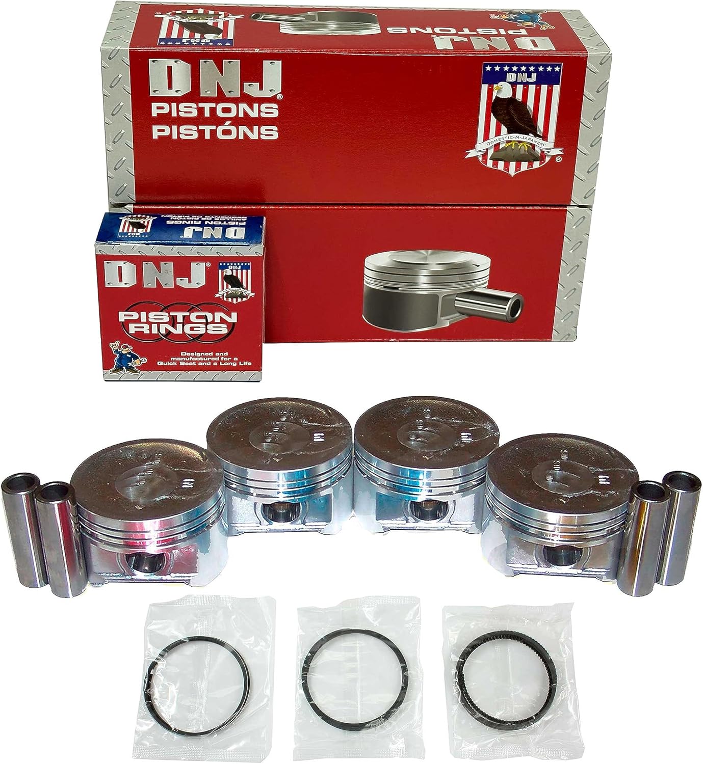 DNJ PRK220 Piston Ring Set Standard for 2001-2005 Honda Civic 1.7L L4 16V SOHC 1668cc