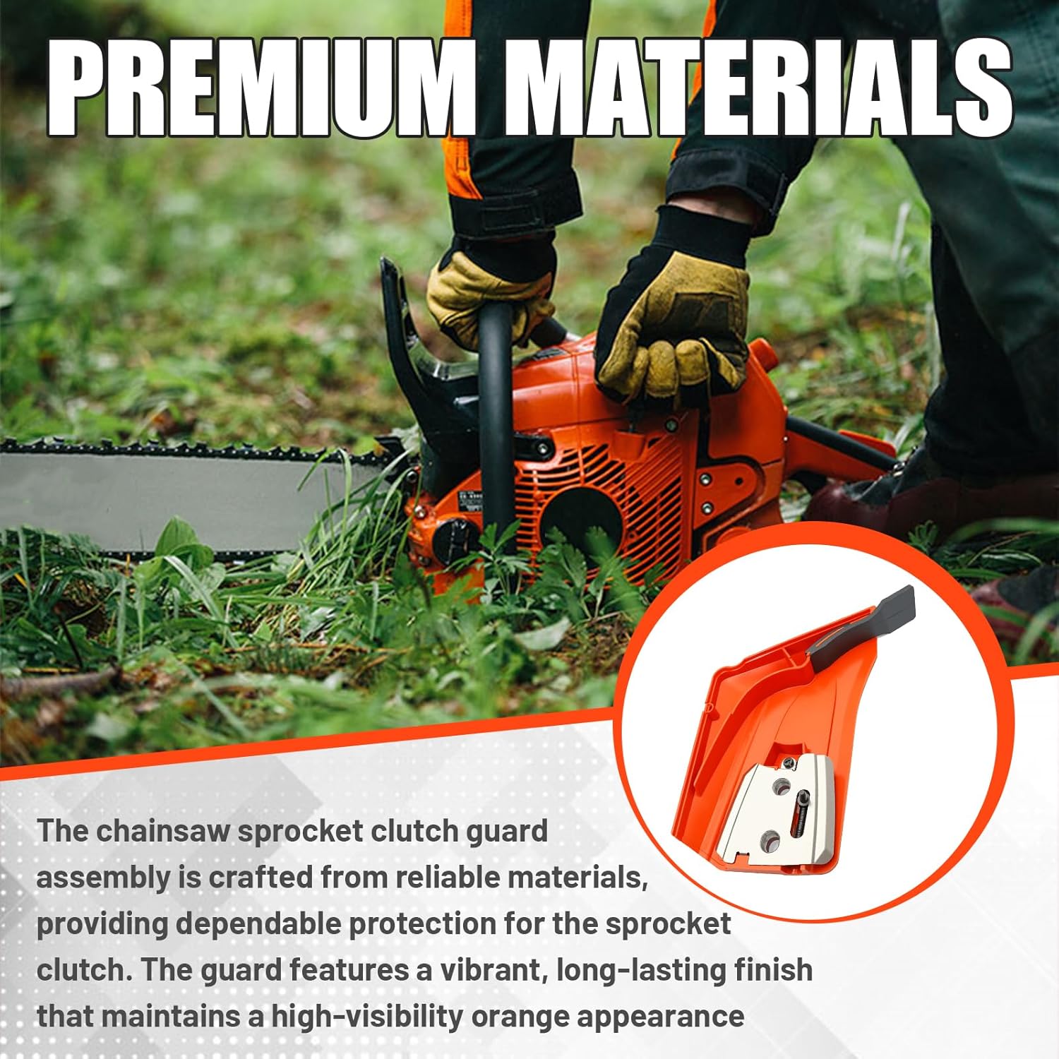 Orange Chainsaw Sprocket Clutch Cover Guard Assembly Fit for Echo Chainsaw CS490 CS501P Replace P021049100