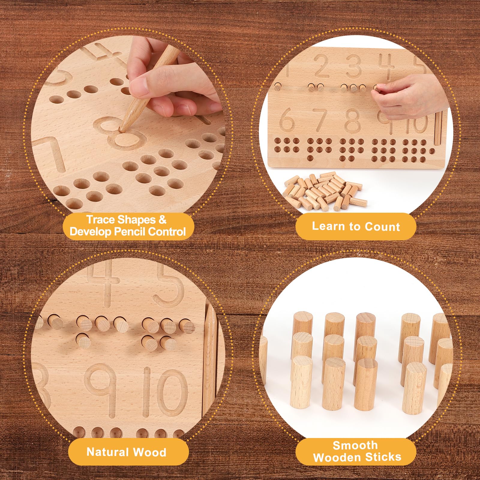 Ferizzia Holz Mathe Spielzeug - Montessori Lernspielzeug Für Kinder Ab 4 Jahren