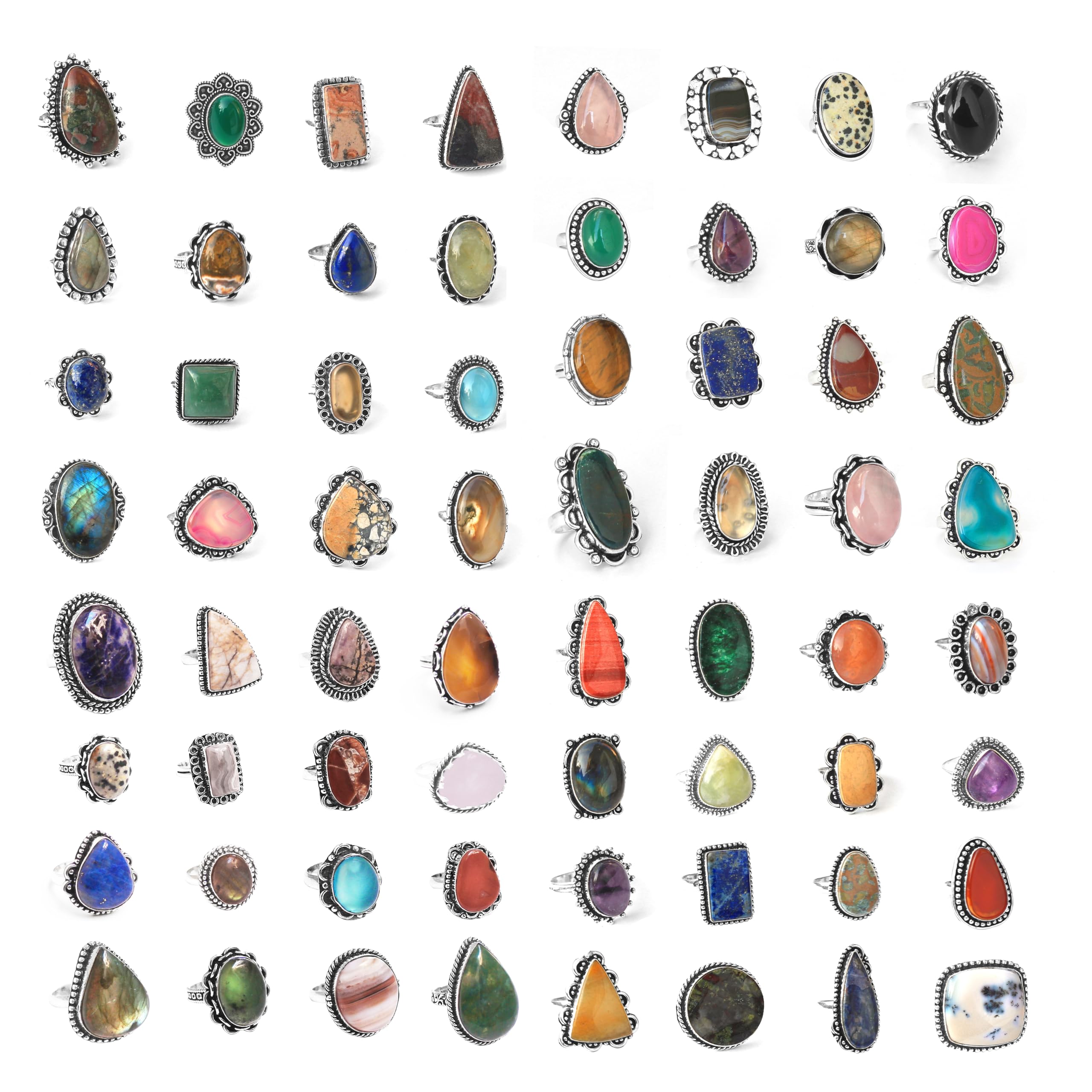KIRTI GLOBAL Silver Rings Pack for Women - 10 Pcs - Stackable Fashion Ring Sets, Silver Plated Statement Western Handmade Gemstone Gothic Vintage Fashion Rings for Girls (B0CZXN6VQD) Amazon Price History, Amazon Price Tracker