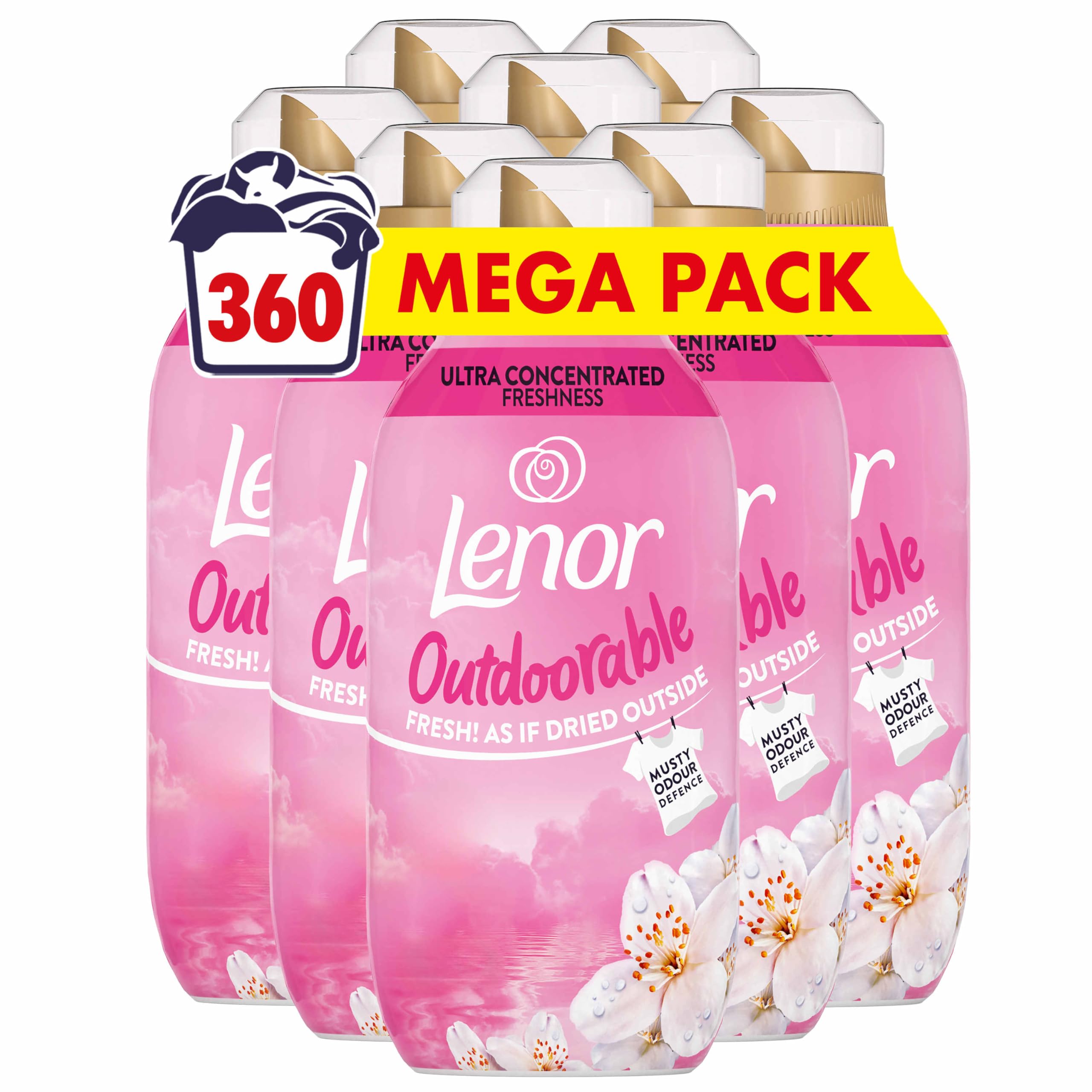 Lenor Outdoorable Fabric Conditioner 360 Washes (8x45), Dreamy Jasmine - Ultra Concentrated Freshness