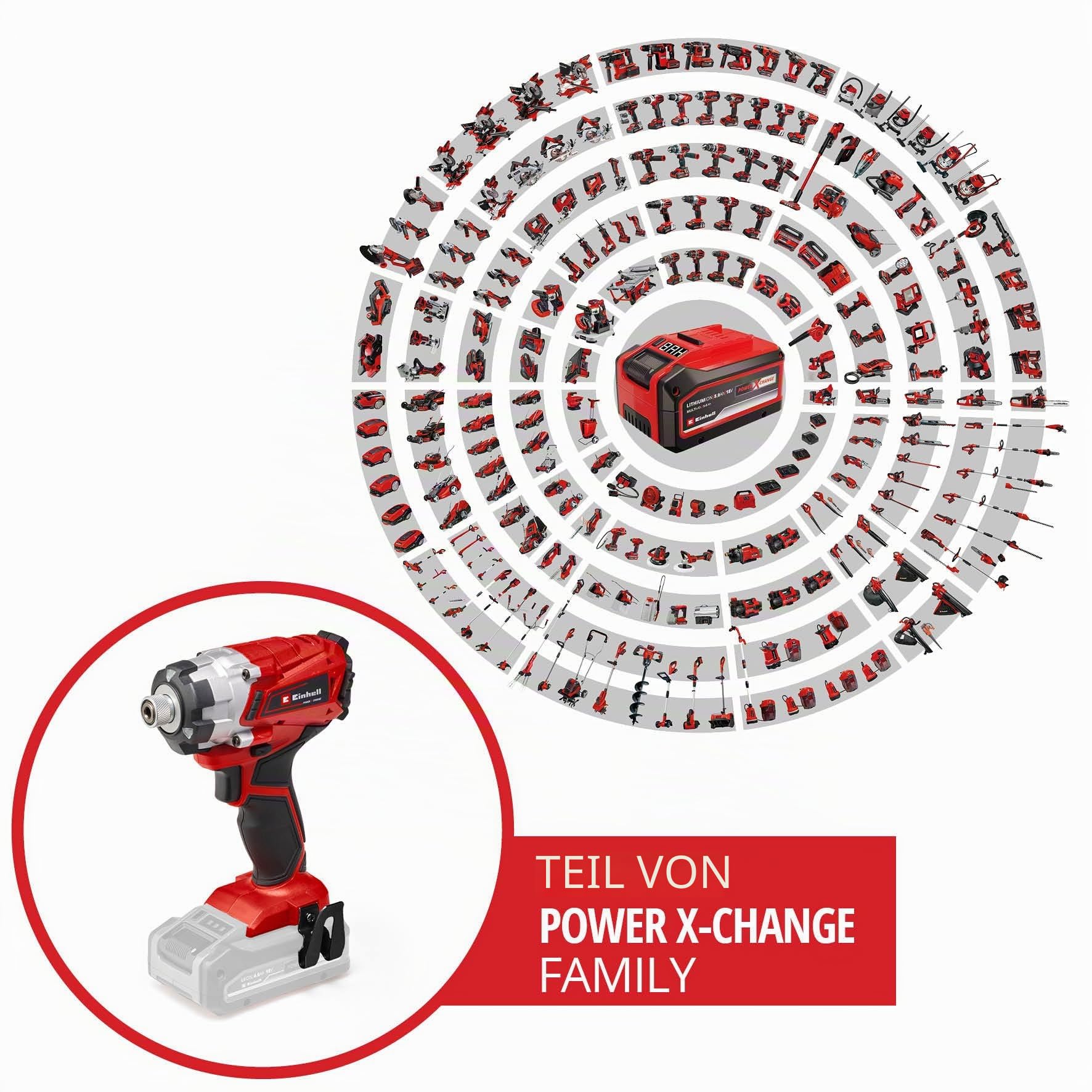 Einhell Akku-Schlagschrauber TE-CI 18/1 Li-Solo Power X-Change (Li-Ion, 18V, 0-2300 min-1, max. Drehmoment hart 140 Nm, Drehzahlregelelektronik, ohne Akku und Ladegerät)