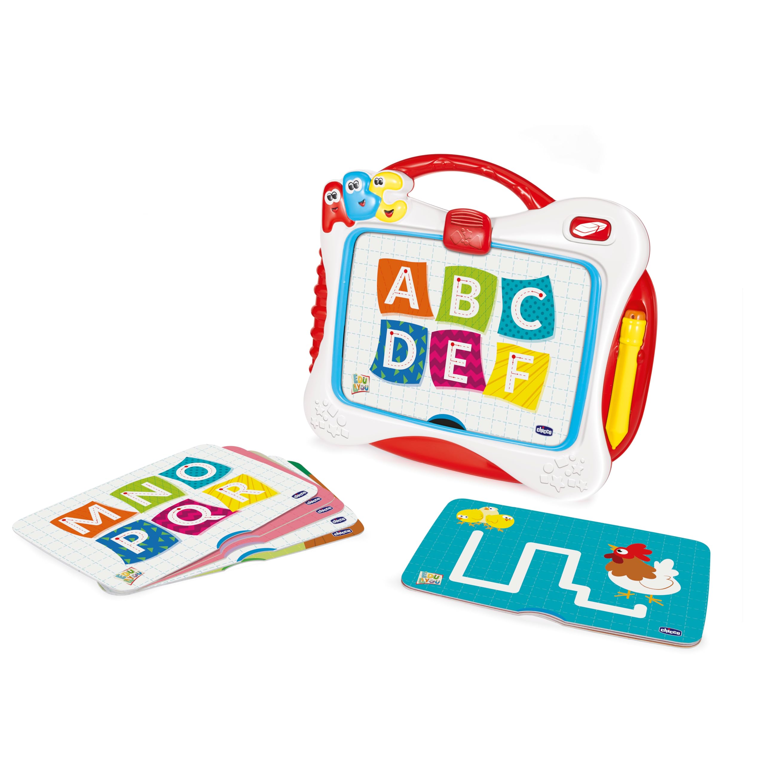 Chicco Lavagna Leggi & Scrivi, Lavagna Cancellabile Bambini con Schermo LCD e Set di Carte, Esercizi di Pre-Scrittura e Disegno Libero, Ispirato al Metodo Montessori, Giochi Educativi 2 Anni - 6 Anni