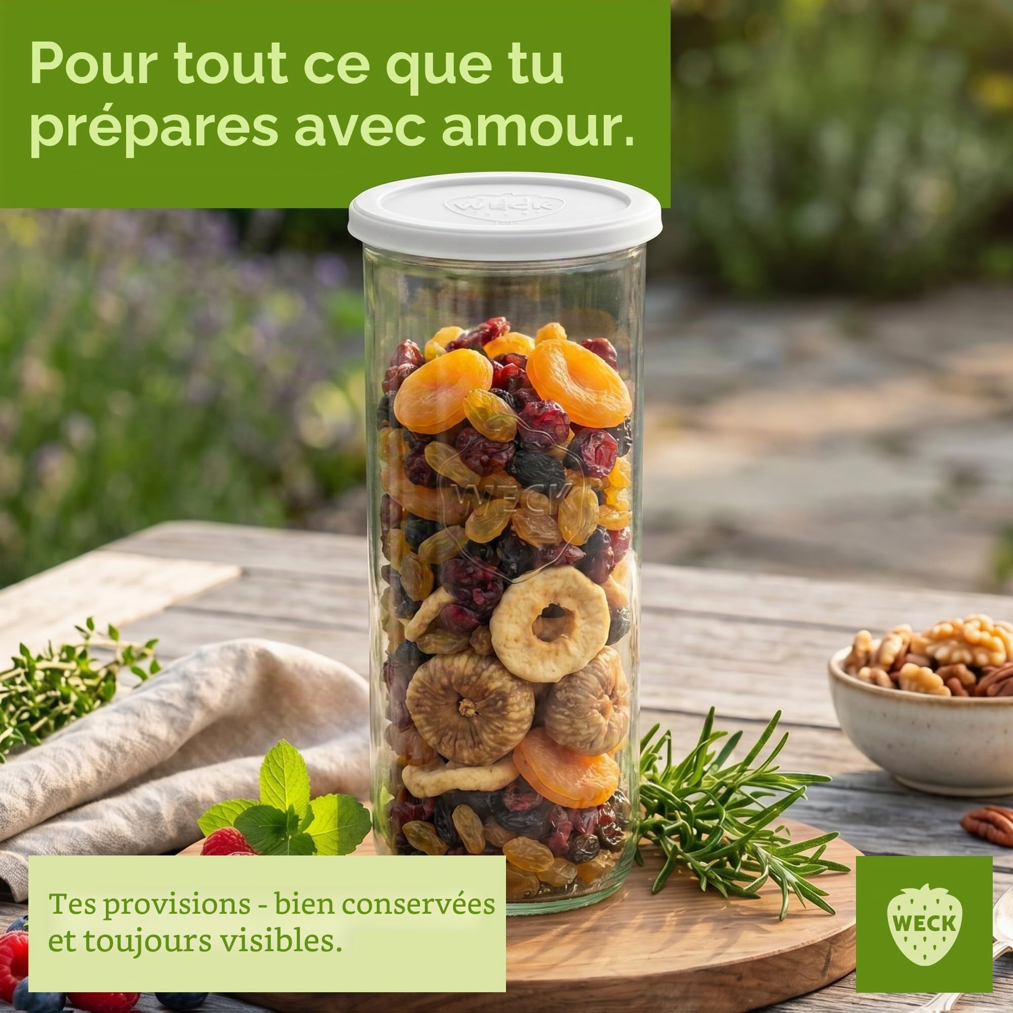 Weck Lot de 6 bocaux cylindriques de 1500 ml - Bocaux en verre avec couvercle - Pour la conservation des conserves, des jus, pour le stockage hermétique des ingrédients secs