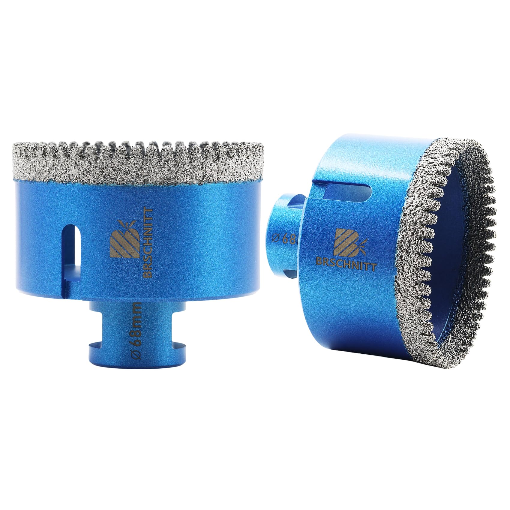 BRSCHNITT Diamond Core Drill Bit 68mm, M14 Vacuum Brazed Diamond Tip for Tile, Porcelain, Ceramic, Marble, Granite, Stone, Masonry, Brick (2pcs)