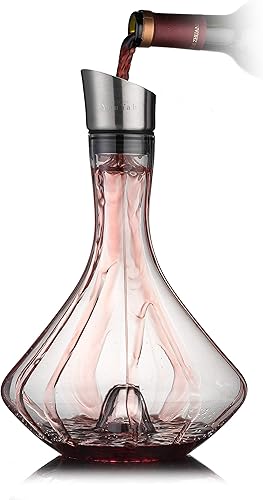 Miniatura 5 de YouYah - Juego de decantadores de vino, jarra de vino tinto con aireador integrado, aireador de vino, regalos de vino para Navidad, tapa vertedora