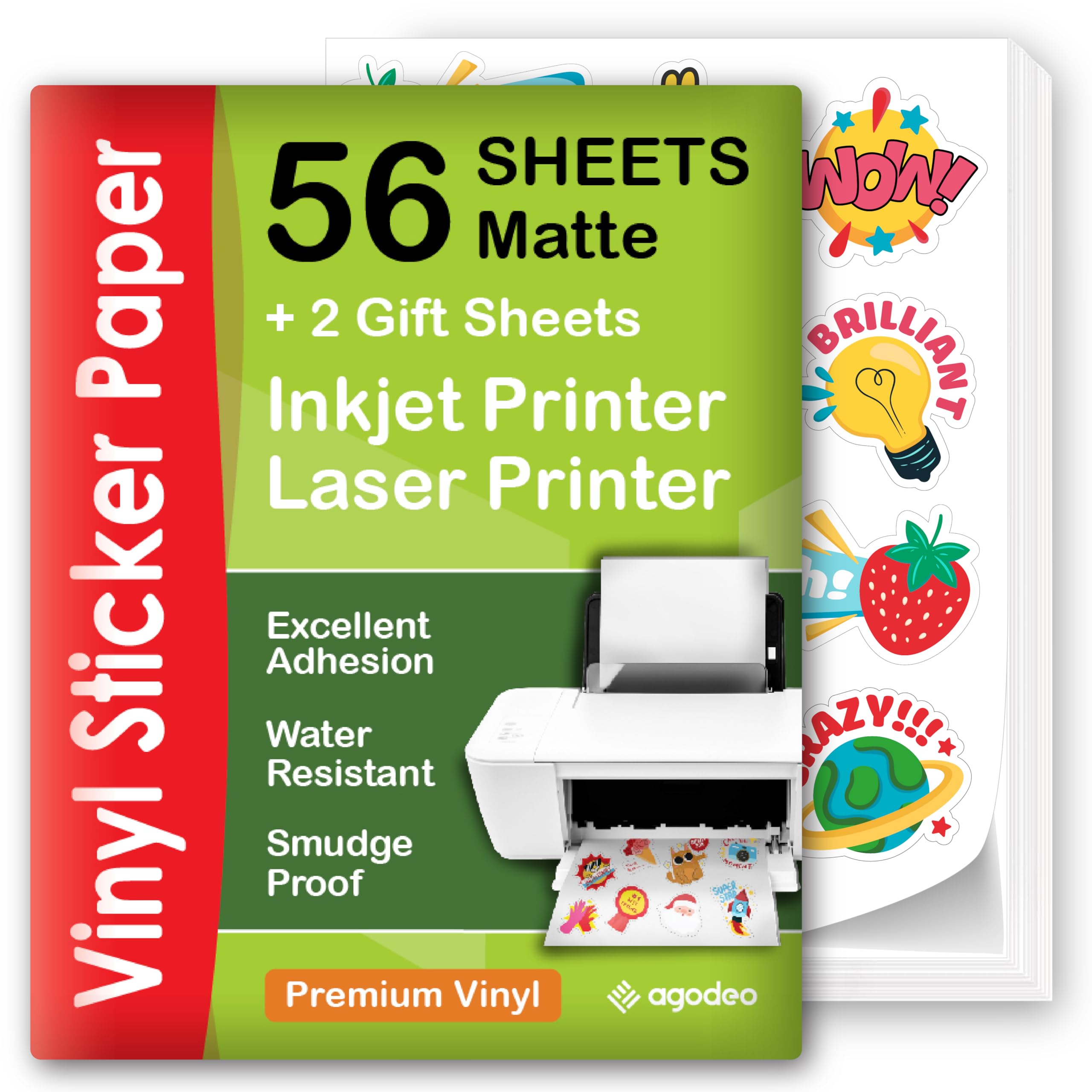 sticker paper vinile stampabili resistente acqueproof laserjet