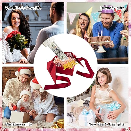 Vista 12 de Caja de dinero para regalo en efectivo, caja de regalo para dinero en efectivo, ideas rosadas, caja de regalo con tarjeta y cinta, regalo sorpresa