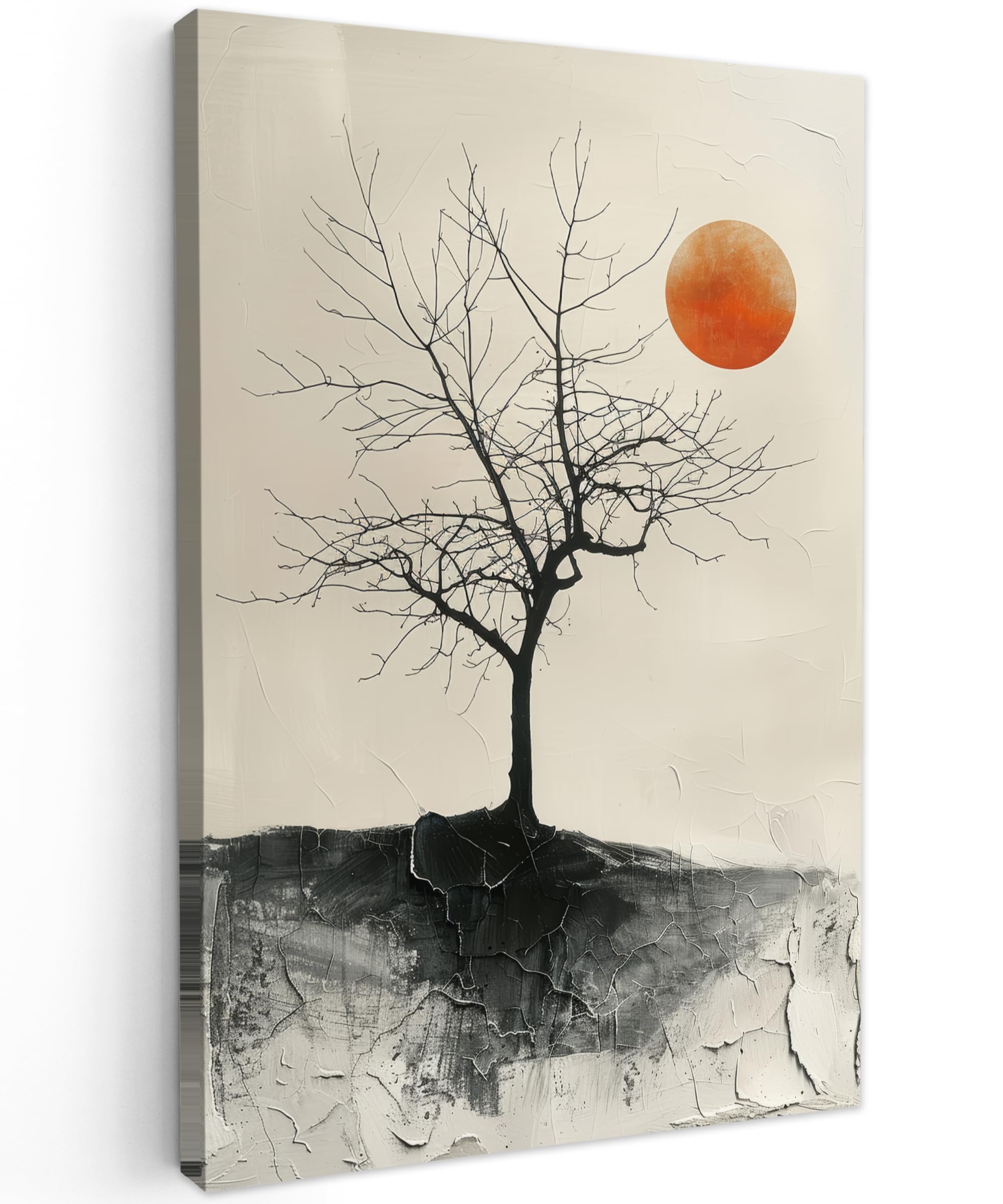 MuchoWow© Canvas Wall Art Work 8"x12" / 20x30 cm House Decoration for Living Room Home Decor Pictures Walls Nature - Black - Moon - Art - Modern — image 1