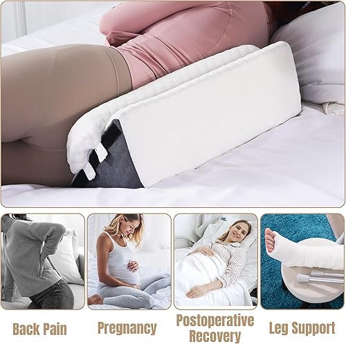 Miniatura 2 de HOMBYS Almohada de cuña lateral ajustable para dormir, almohada de cuña de posicionamiento de espuma para dormir de lado, adecuada para
